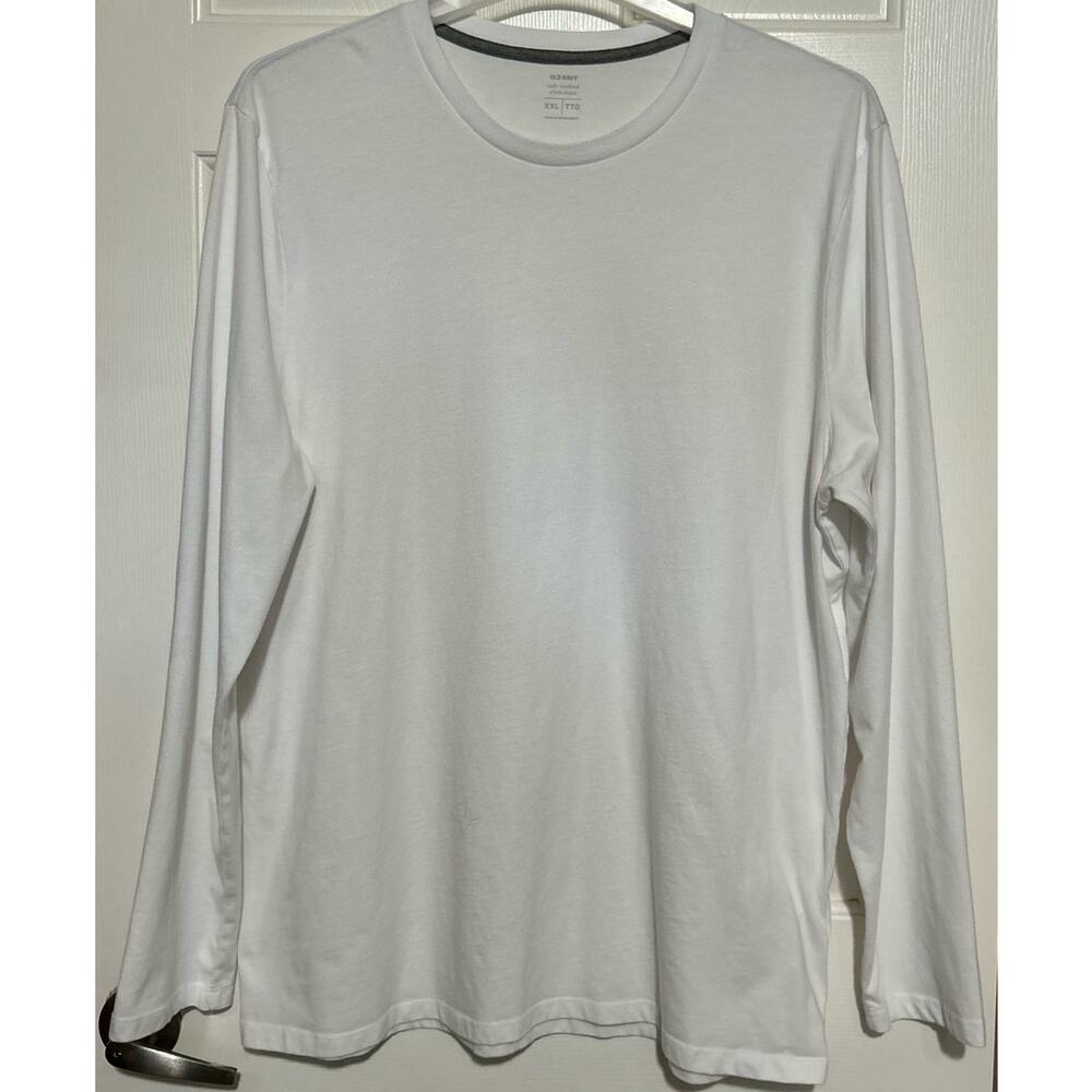 Old Navy Men's Soft Washed Ultra-Doux White Long Sleeve T-Shirt Size XXL